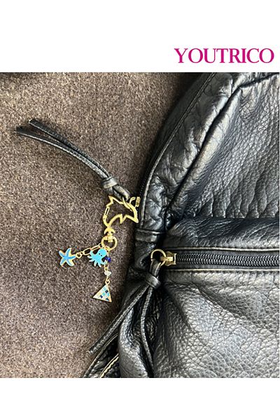 Youtrico 1pcs New Stylish Ocean-Themed Backpack Charm ,Keychain,Starfish and Seashell