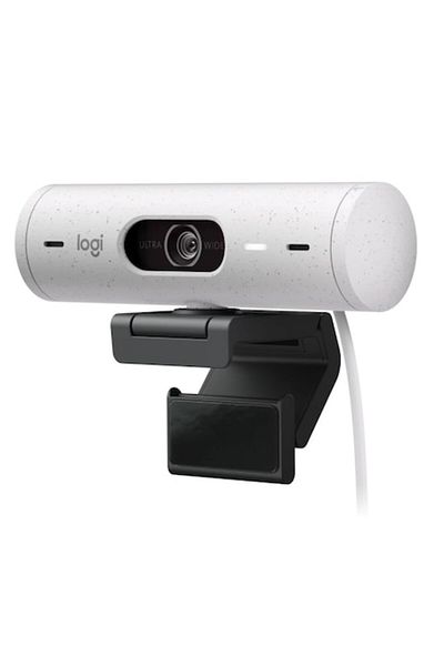 logitech Cameră web Brio 500, Full HD 1080p, RightLight 4, 90 FoV, USB-C, Confidențialitate - Alb-gălbui