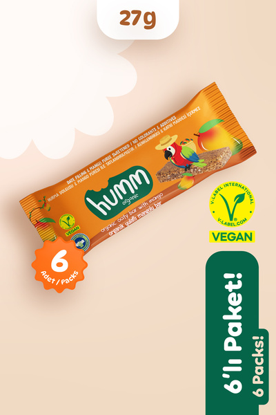 Humm Organic Organik Vegan Mangolu Yulaf Bar - 6 adet