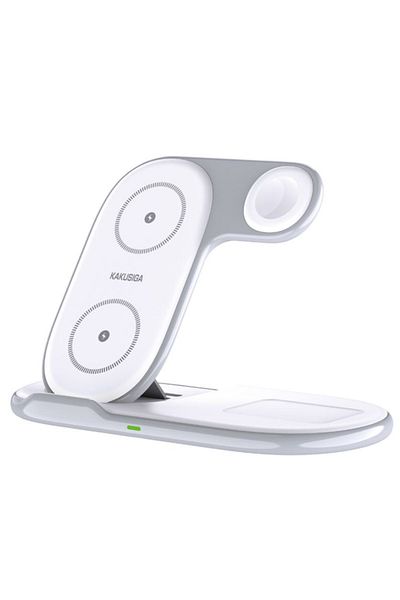 REDz Accessories Încărcător wireless 3 în 1, KSC-1358, suport pliabil, 15W, alb