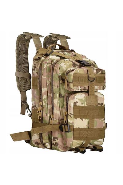 SERSIMO Rucsac Militar Pentru Drumetie, Impermeabil, Ultra Usor, 4 Compartimente, Culoare Camuflaj