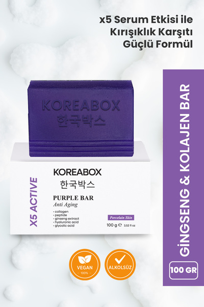 KOREABOX 100 GR Porselen Cilt Canlılık Sıkılaşma Kolajen & Gingseng 5 AKTİF