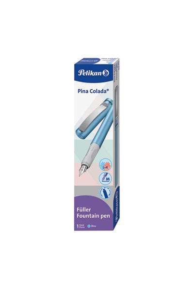 OEM Stilou Pina Colada, Albastru metalizat, Peniță M, Cutie cadou, Culoare albastră, Material metal