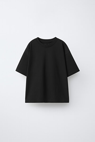 hepbaby 3-6 Yaş Unisex Oversize Kısa Kollu Bisiklet Yaka Pamuklu Tişört 2'li Set