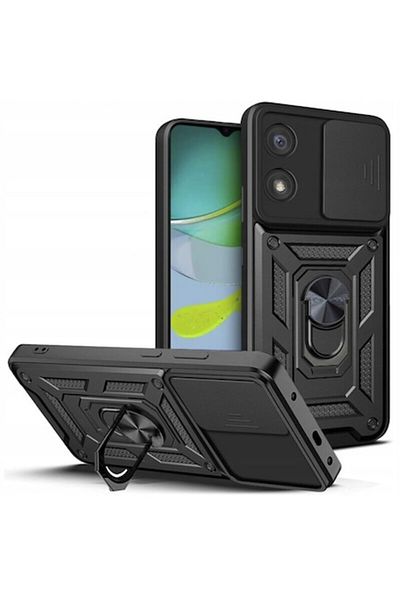 Dali Protective Case Armor for Motorola Moto E13, CamShield Series, Magnetic Ring, TPU, Black