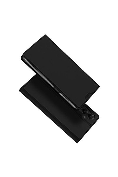 Dali Protective Flip Cover for Samsung Galaxy A05s, Skin Pro, Black Leather
