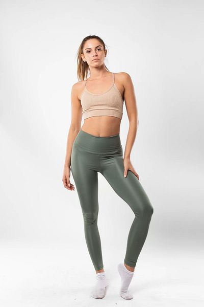 Bak Moda Leggings Yüksel din oțel kaki cu talie înaltă