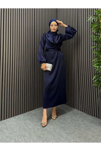 ENSA TESETTUR Degaje Evening Dress Navy Blue