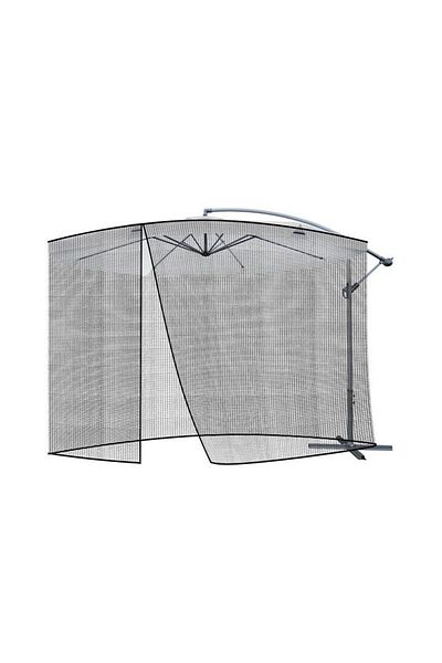 MT MALATEC Plasă anti-insecte pentru umbrelă, diametru 3,5 m, înălțime 260 cm, șnur de strângere, fermoar, neagră