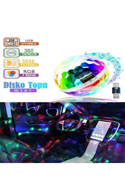 BESNEY BİLİŞİM Sese Duyarlı Disco Topu Usb Rgb Ledli Disko Topu 5w