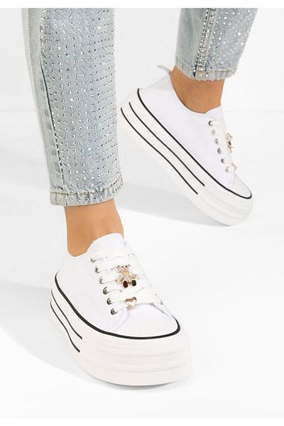 B T Shoes Serava white platform sneakers