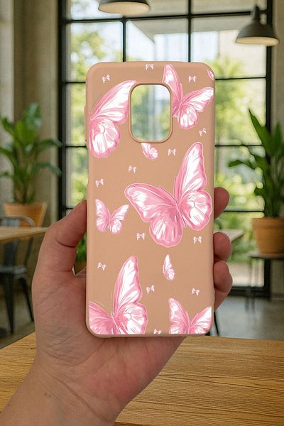Vip Case حافظة Redmi Note 9 Pro/9S متوافقة مع نمط الفراشة الوردية من السيليكون الممتص للصدمات حافظة مطاطية كلاسيكية محمية 277