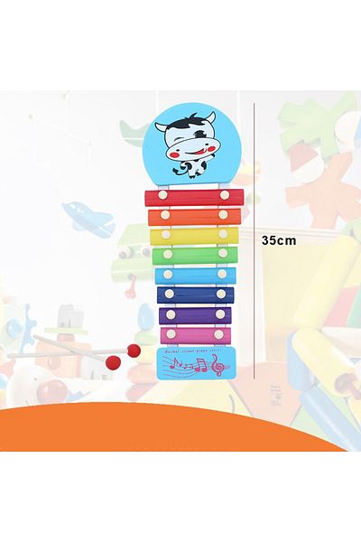 idei Toy xylophone, 8 musical notes, wooden frame, multicolor