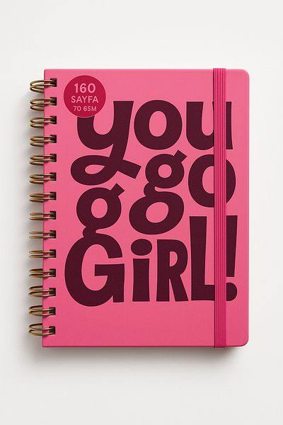 Ecrou A5 Spiral Notebook with Rubber Band Pink Cover 210X148X16Mm