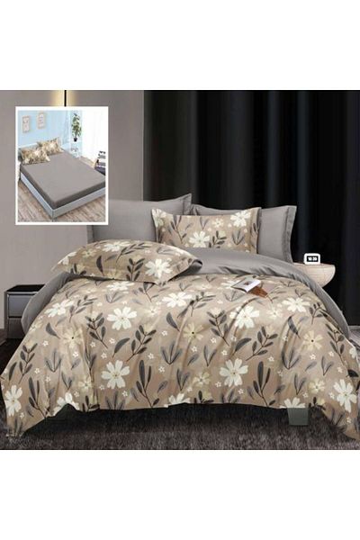 Ralex Double Bed Linen Set, Cotton Finet Elegance, 6 Pieces, Margarete Brown, Pucioasa