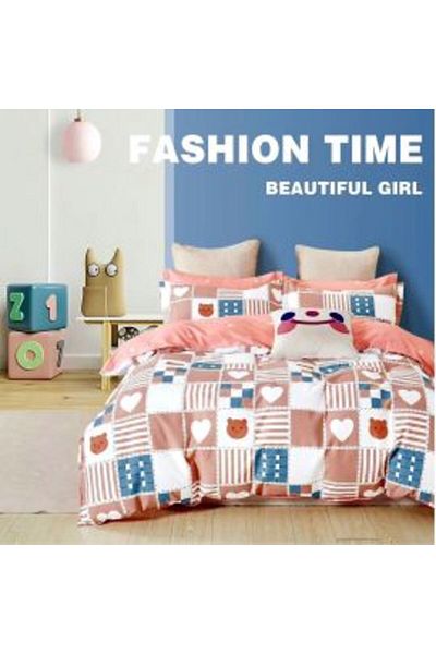 Ralex Single Bedding Set Percalle Printed 100% Cotton 3 Pieces Sheet 160 x 240 cm, Duvet 150 x 220 cm, Pil