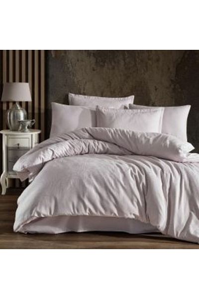Clasy Double Bed Linen Jacquard 100% Cotton 6 Pieces, Bed Sheet 240 x 260 cm, Duvet Cover 200 x 220 cm, 2