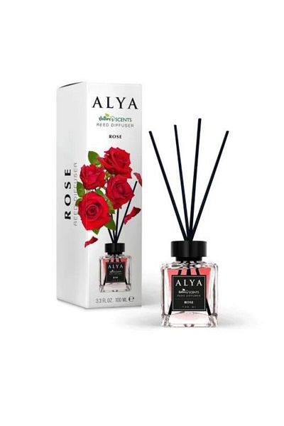 ALYA Odorizant de cameră cu bețișoare – Trandafir, 120 ml