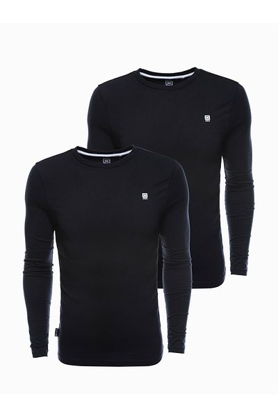 OMBRE Herren Langarm-Set mit Elasthan - MIX 2er-Pack V3 Z40 XL