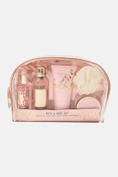 Tahari 6 Pieces Shower Oil, Body Wash, Body Cream, Body Scrub Set