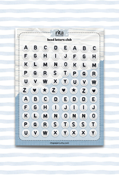 Rita Papers Bead Letters Club Sticker Seti Pinterest Girl Planner Bullet Jour...