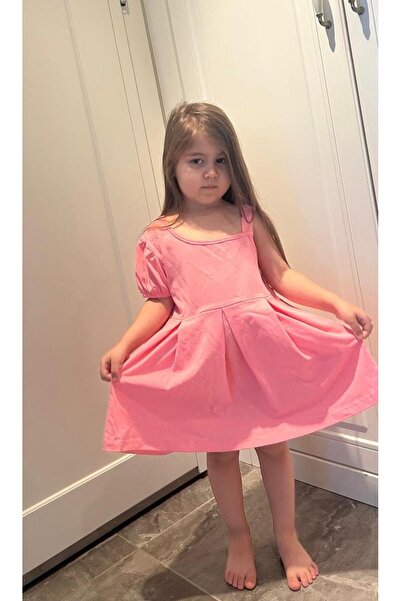 Markasız ucuz فستان بناتي بتفاصيل كتف