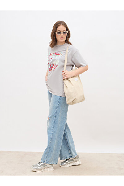 Styli تي شيرت كبير الحجم بطبعة جرافيكية من سردينيا، إيطاليا، مغسول بالحامض