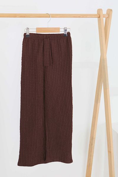 TOFİSA Girl's Brown Elastic Waist Trousers - 27447