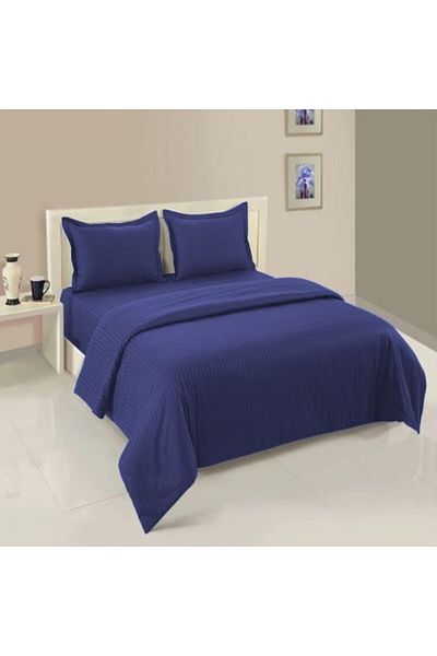 HomePuls Lenjerie cu elastic la cearșaf pat Damasc Policoton dungă 1 cm, pentru saltea 140 x 200 cm, cearș
