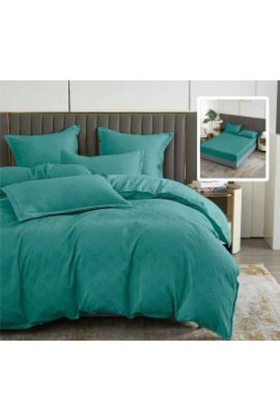 Ralex Bed Linen Finet Natur UNI Baroque 6 Pieces, Turquoise, Pucioasa