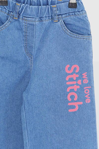TOFİSA Girl's Blue Printed Jeans - 27453