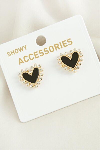 CT STONES Mtxdpn Heart with Stone (172454) Metal Earring-Cream