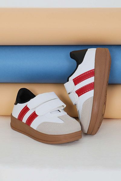 TOFİSA Women's White Red Children's Suede Detailed Shoes - 27481