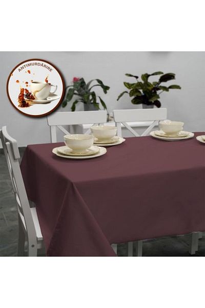 Ralex Anti-stain Tablecloth 100% Cotton 160 x 220 cm, Uni Burgundy