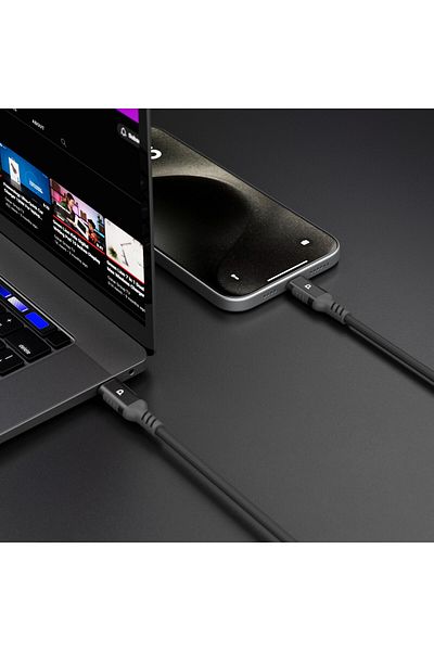 Powerology 60W USB-C to USB-C V2.0 Aluminum Shell Nylon Braided Cable 1.2 Meter