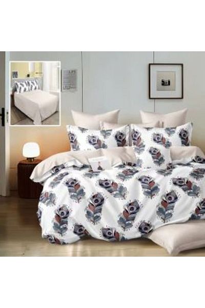 Ralex Double Bedlinen Cotton Finet 6 Pieces 220 x 240 cm, Duvet 200 x 220 cm, 2 Pillowcases 50 x 70 cm and