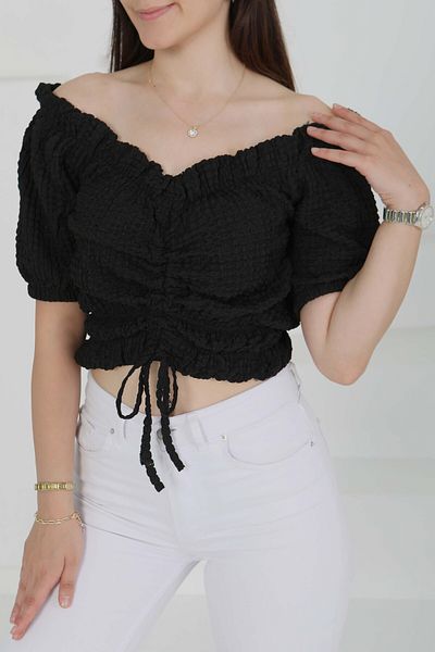TOFİSA Buffle Gathered Crop Black - 27485