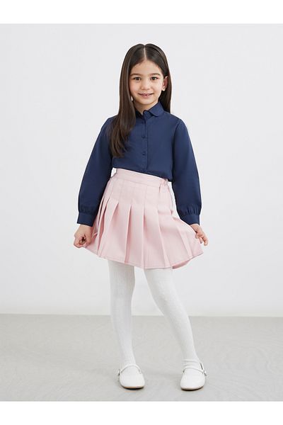 Styli Girls Navy Blue Peter Pan Collar Shirt