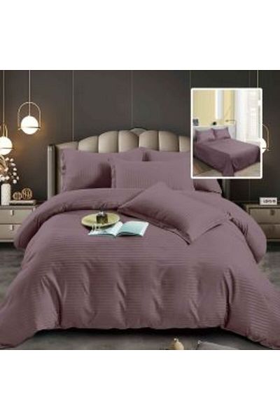 Ralex Double Bed Linen 6 Pieces Damask Polycotton, Sheet 230 x 250 cm, Quilt 200 x 230 cm, Pillowcases 50