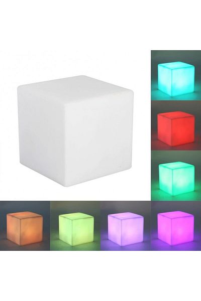 PROCART Scaun cub, iluminare RGB în 16 culori, 4 moduri, telecomandă, 30x30 cm