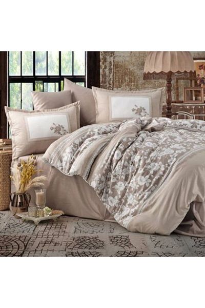 Ralex Set de pat Premium Lux Satin 4 piese, culoare bej elegant, Alura V 1