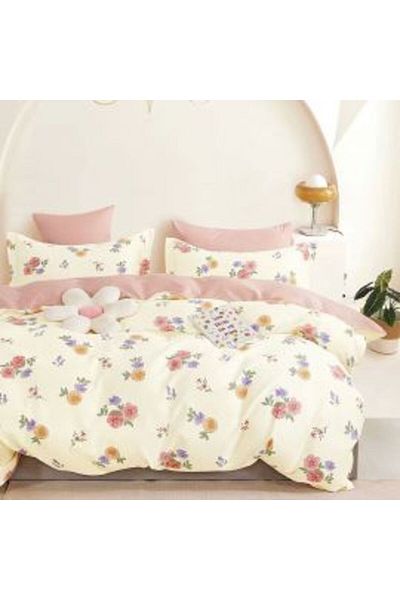 Ralex Double Bedding Set Percalle Printed 100% Cotton, 4 Pieces - Pucioasa