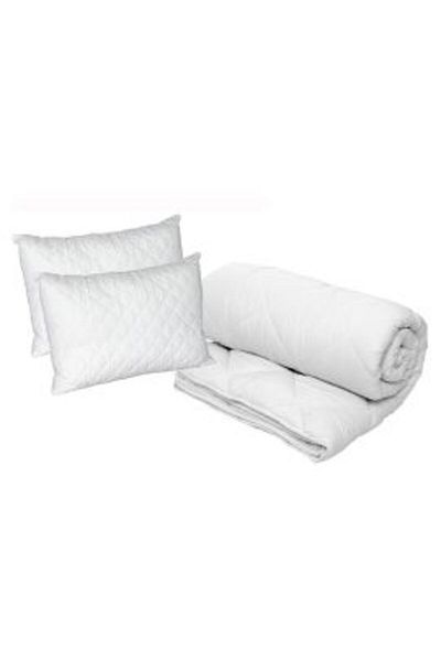 Ralex Pachet Primavara Toamna pat dublu Pilota matlasata umplutura minet alergenic 200 x 210 cm, alba si 2