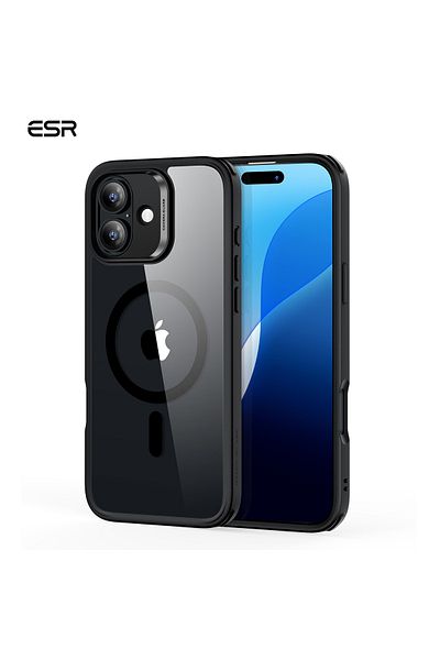 ESR حافظة آيفون 16 بلس هالو لوك ماج سيف كلاسيك هايبرد سيليكون + مجموعة واقي الشاشة