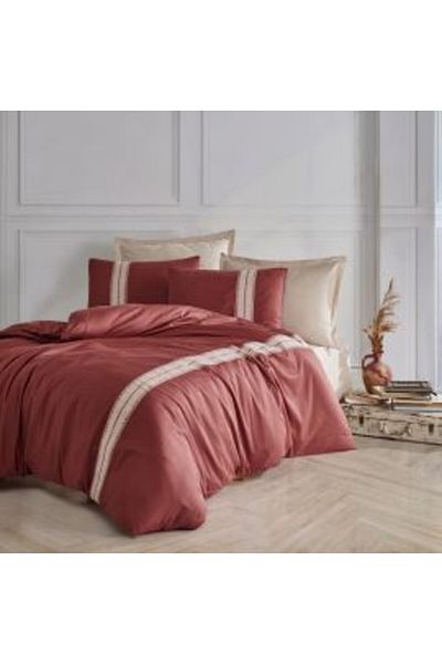 Clasy Double Bed Linen Set Ranforce Boutique 4 Pieces, Sheet 240 x 260 cm, Duvet Cover 200 x 220 cm, 2 Pil