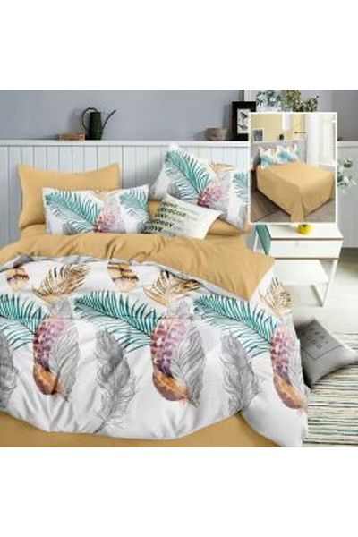 Ralex Economic Package Double Bed Linen Finet 6 Pieces + 2 Quilted Pillows 50 x 70 cm + Duvet 200 x 215 cm
