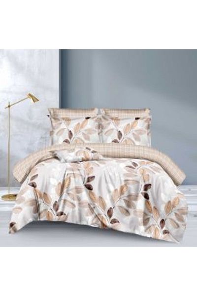 Ralex Double Bed Linen Set Economy 4 Pieces, Beige Crengute ECN 27