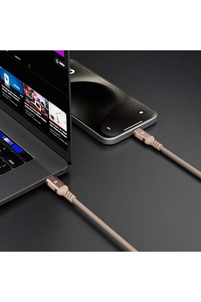 Powerology 60W USB-C to USB-C V2.0 Aluminum Shell Nylon Braided Cable 1.2 Meter