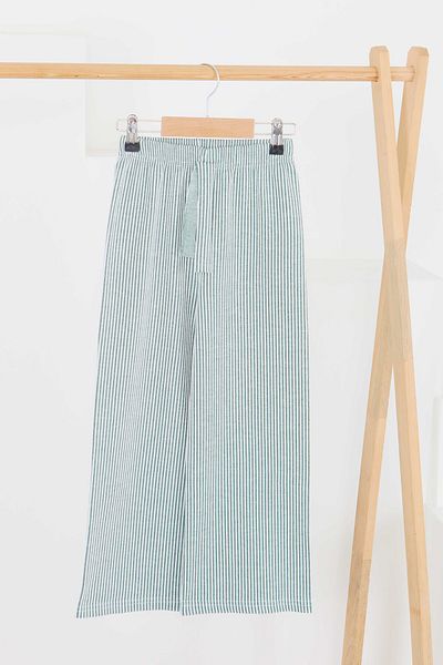 TOFİSA Girl's Emerald Striped Elastic Waist Trousers - 27448