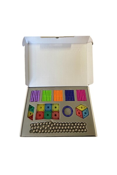 PROCART Set de construcții magnetice 3D, joc educativ, 230 de piese multicolore, 6 ani+